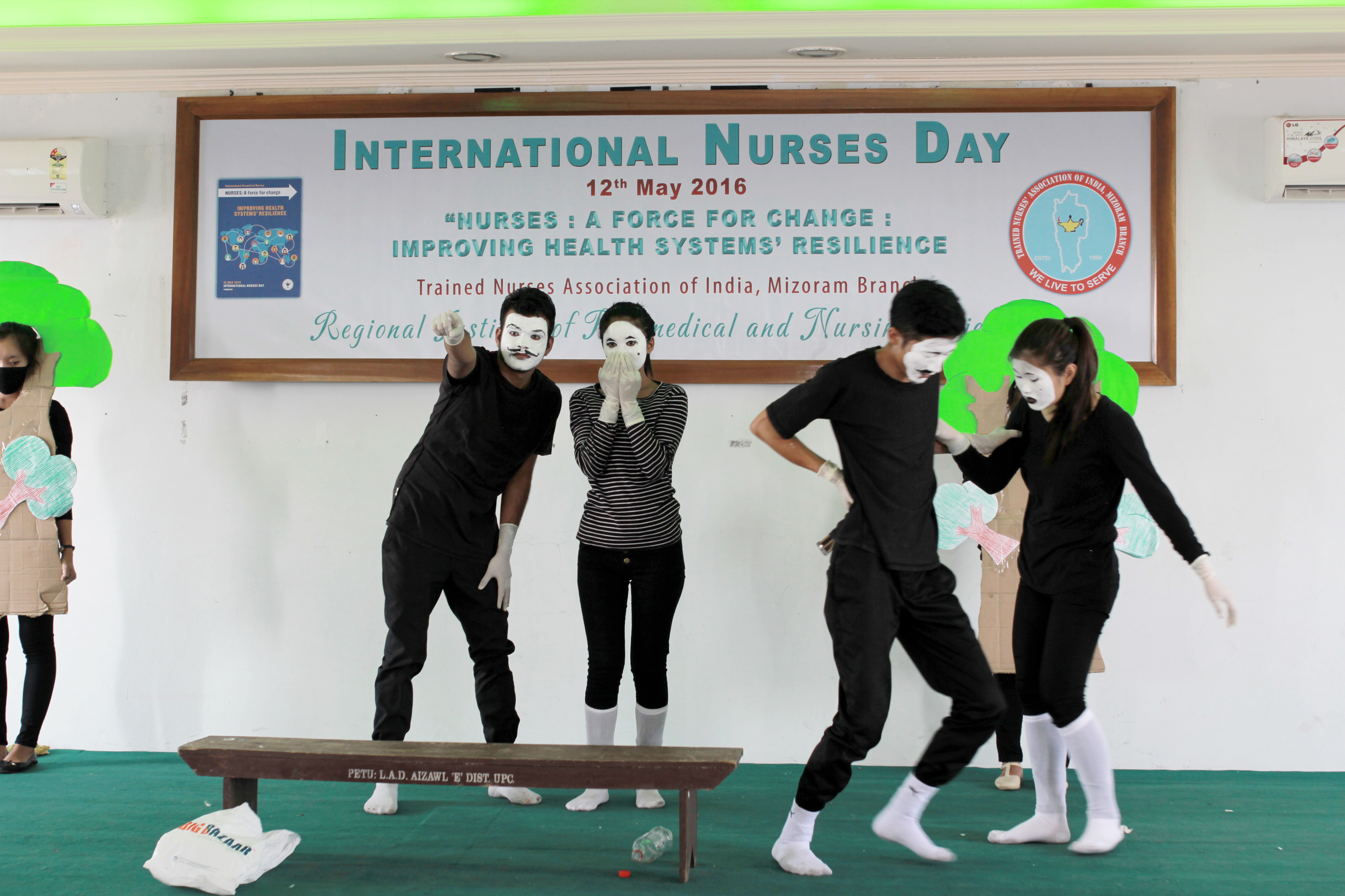performing skit on nurses day